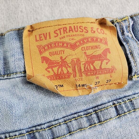 Levis 502 Jeans Womens 14 Reg W27xL27 Blue Taper Straight Leg Denim - Picture 8 of 10